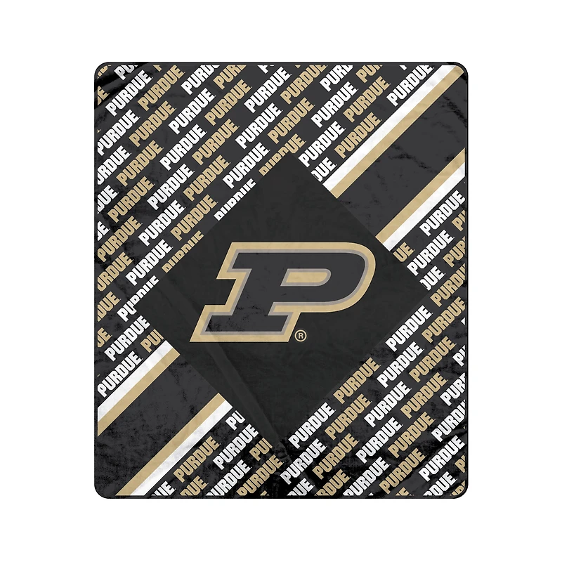 Pegasus Purdue Boilermakers 50" x 60" Diagonal Lined Wordmark Ultra Soft Blanket