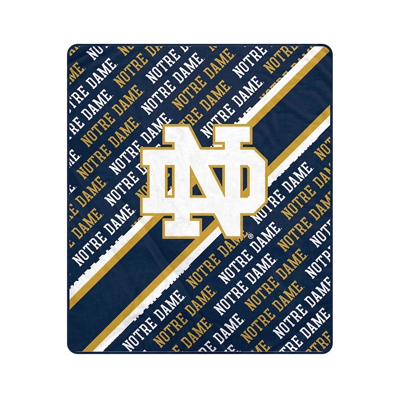 Pegasus Notre Dame Fighting Irish 50" x 60" Diagonal Lined Wordmark Ultra Soft Blanket