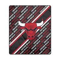Pegasus Chicago Bulls 60" x 70" Diagonal Lined Wordmark Ultra Soft Blanket