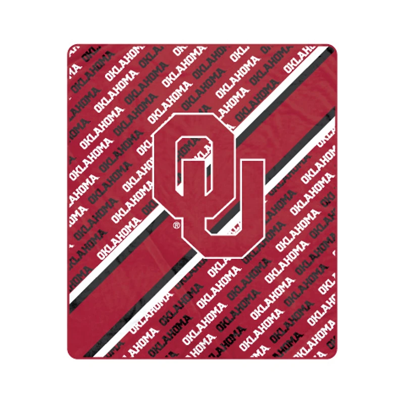 Pegasus Oklahoma Sooners 50" x 60" Diagonal Lined Wordmark Ultra Soft Blanket