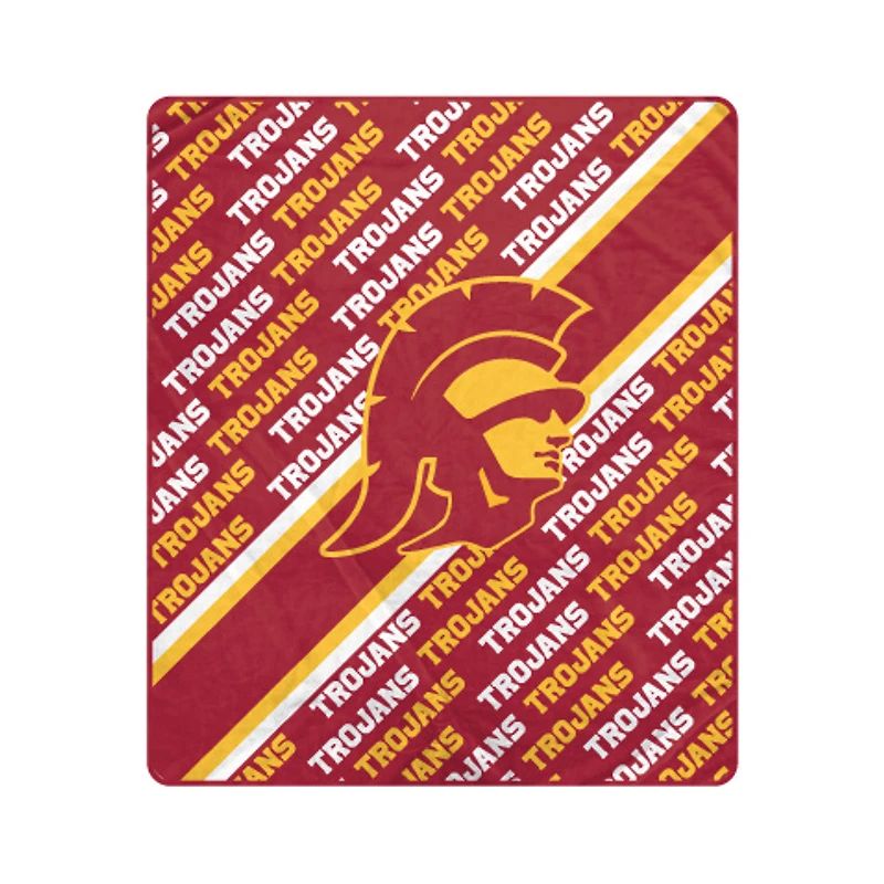 Pegasus USC Trojans 50" x 60" Diagonal Lined Wordmark Ultra Soft Blanket