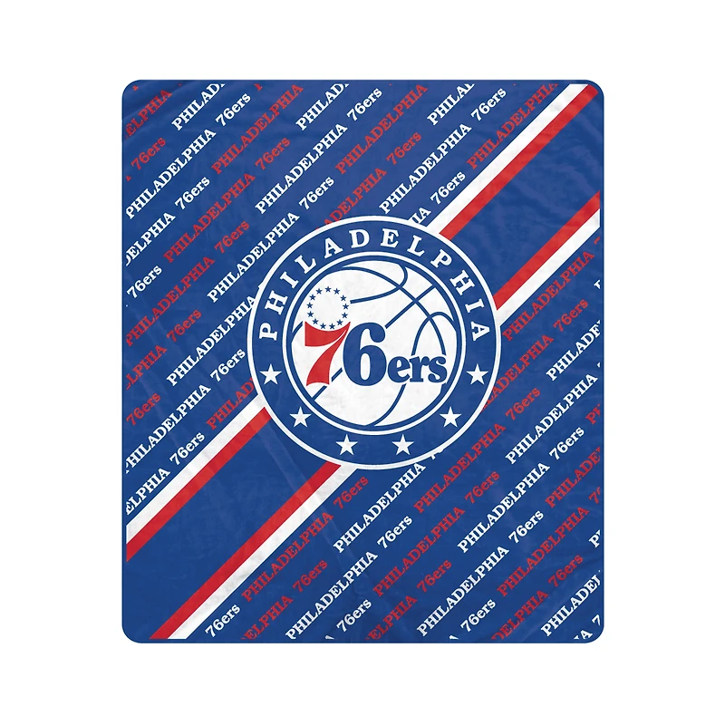 Pegasus Philadelphia 76ers 60" x 70" Diagonal Lined Wordmark Ultra Soft Blanket