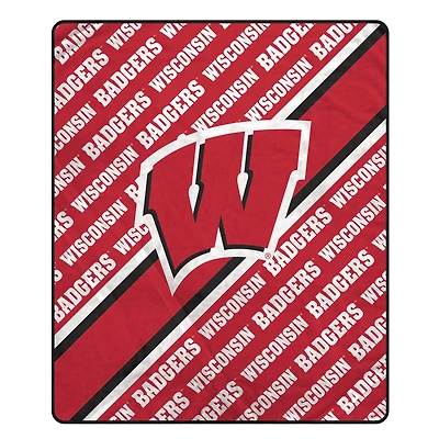 Pegasus Wisconsin Badgers 60" x 70" Diagonal Lined Wordmark Ultra Soft Blanket