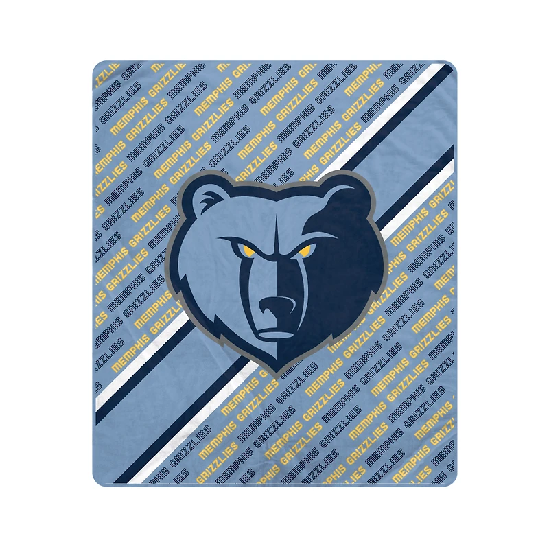 Pegasus Memphis Grizzlies 50" x 60" Diagonal Lined Wordmark Ultra Soft Blanket
