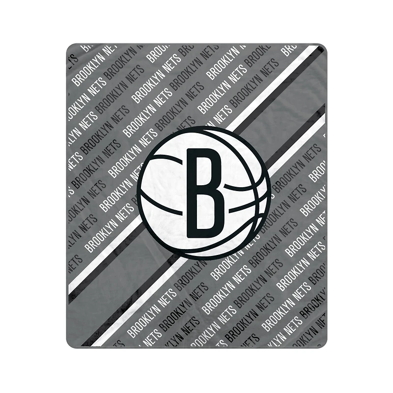 Pegasus Brooklyn Nets 60" x 70" Diagonal Lined Wordmark Ultra Soft Blanket