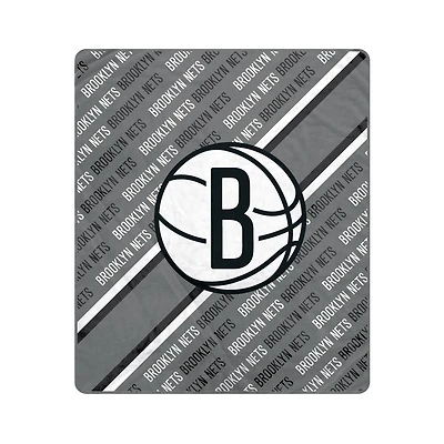 Pegasus Brooklyn Nets 60" x 70" Diagonal Lined Wordmark Ultra Soft Blanket