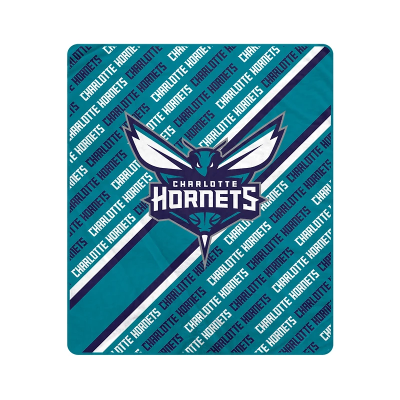 Pegasus Charlotte Hornets 50" x 60" Diagonal Lined Wordmark Ultra Soft Blanket