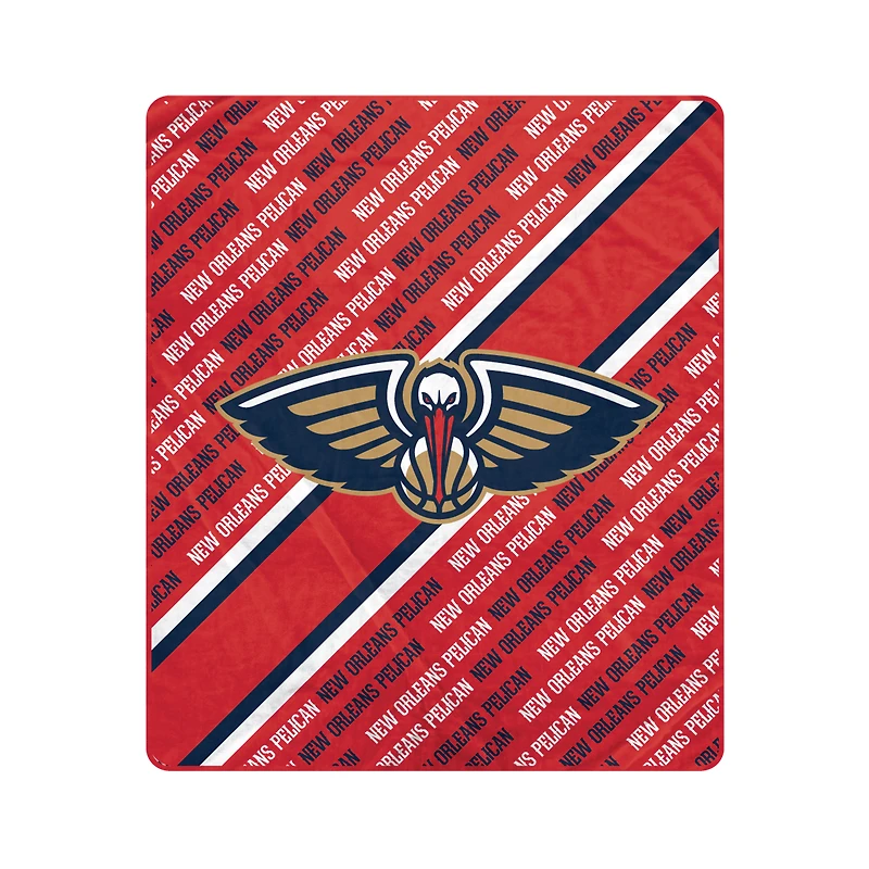 Pegasus New Orleans Pelicans 50" x 60" Diagonal Lined Wordmark Ultra Soft Blanket