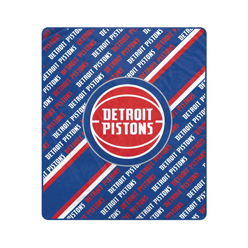 Pegasus Detroit Pistons 50" x 60" Diagonal Lined Wordmark Ultra Soft Blanket