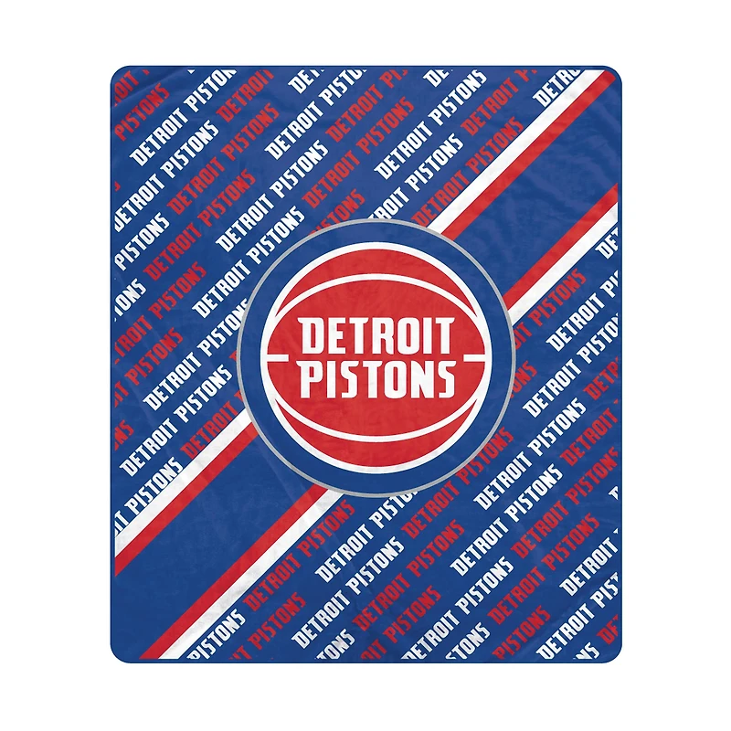 Pegasus Detroit Pistons 60" x 70" Diagonal Lined Wordmark Ultra Soft Blanket