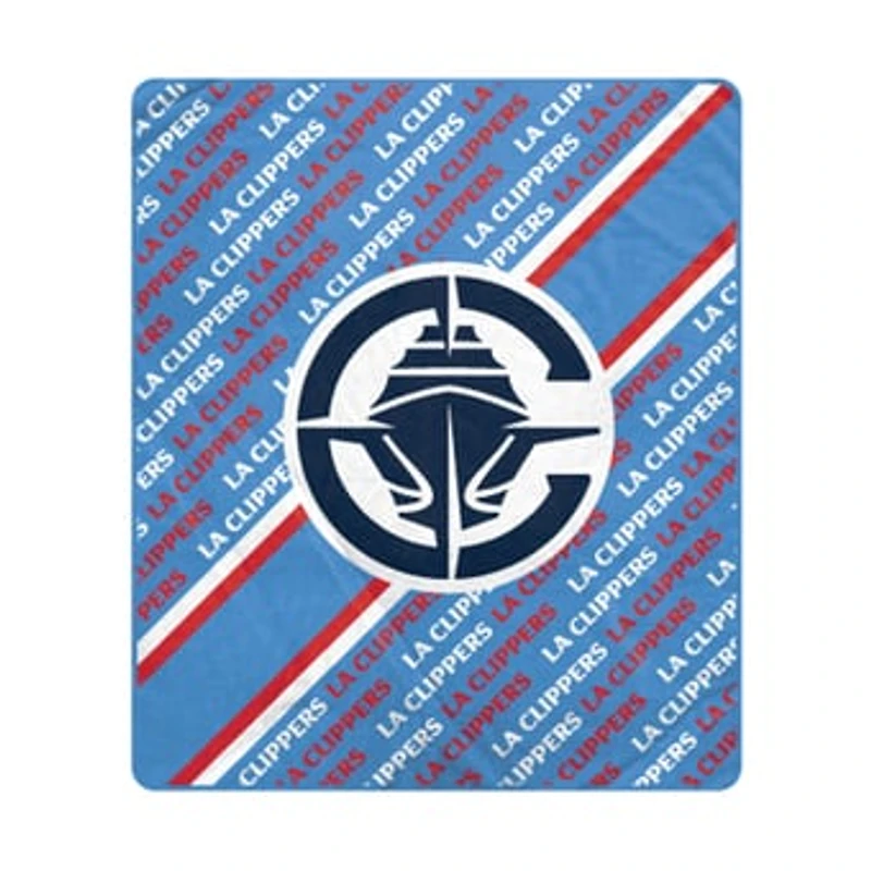 Pegasus LA Clippers 60" x 70" Diagonal Lined Wordmark Ultra Soft Blanket