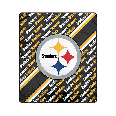 Pegasus Pittsburgh Steelers 60" x 70" Diagonal Lined Wordmark Ultra Soft Blanket