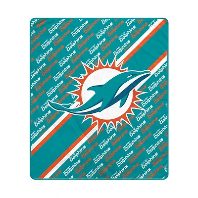 Pegasus Miami Dolphins 60" x 70" Diagonal Lined Wordmark Ultra Soft Blanket