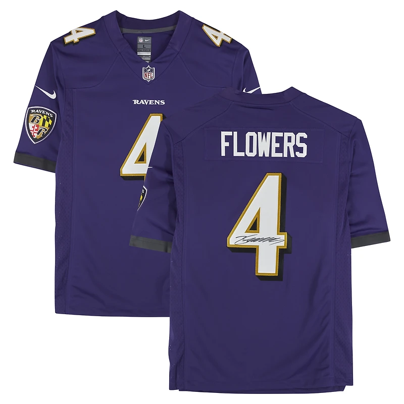 Zay Flowers Baltimore Ravens Autographed Purple Nike Limited Jersey