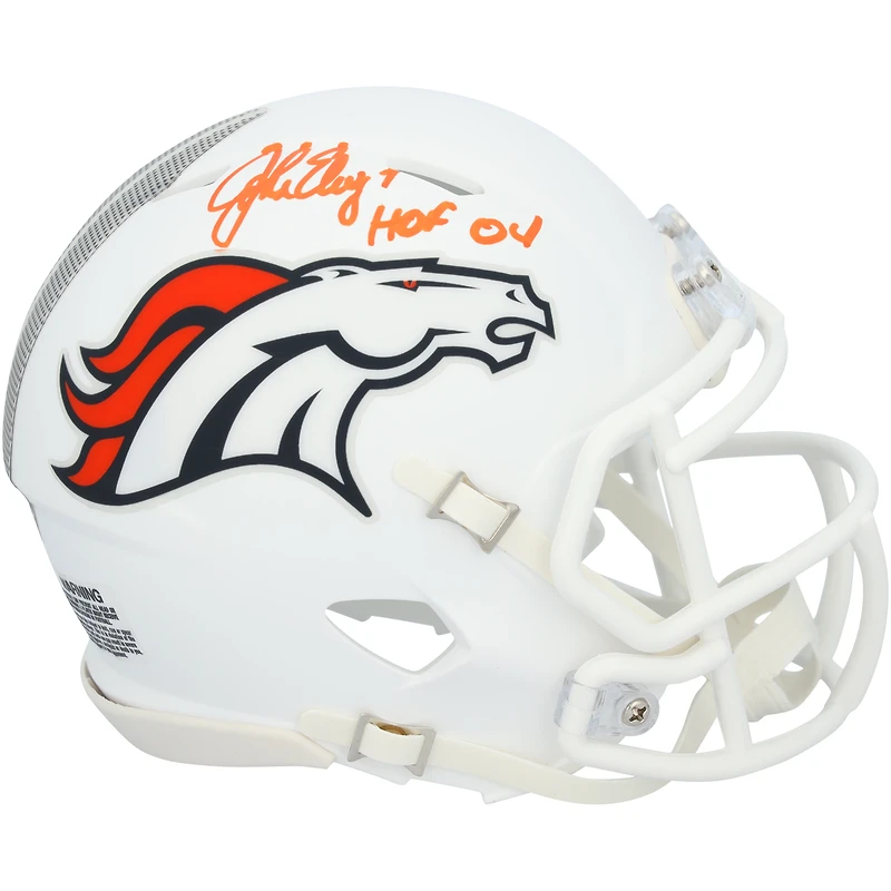 John Elway Denver Broncos Autographed Riddell 2024 Alternate Speed Mini Helmet with "HOF 04" Inscription