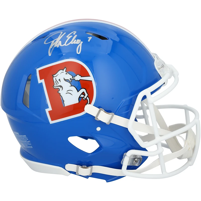 John Elway Denver Broncos Autographed Riddell 1975-1996 Throwback Speed Authentic Helmet