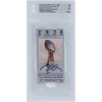 Tom Brady New England Patriots Autographed 1st Super Bowl Win & MVP Beckett Fanatics Witnessed Authenticated 5 Ticket from February 3, 2002