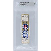 Mike Schmidt Philadelphia Phillies Autographed 5th to Last HR Career Beckett Fanatics Witnessed Authenticated 6 Ticket from April 5, 1989 with "Career HR 544" Inscription