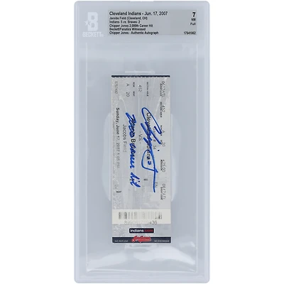 Chipper Jones Atlanta Braves Autographed 2,000th Career Hit Beckett Fanatics Witnessed Authenticated Ticket from June 17