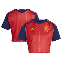 Women's adidas  Red Spain National Team 2026 Home Cropped Replica Jersey