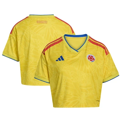 Women's adidas Yellow Colombia National Team FIFA x World Cup 2026 Home Cropped Replica Jersey