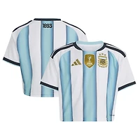 Women's adidas  White Argentina National Team  Home 2022 Winners Cropped Replica Jersey