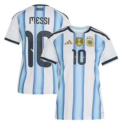 Women's adidas Lionel Messi White Argentina National Team 2026 Home Replica Jersey