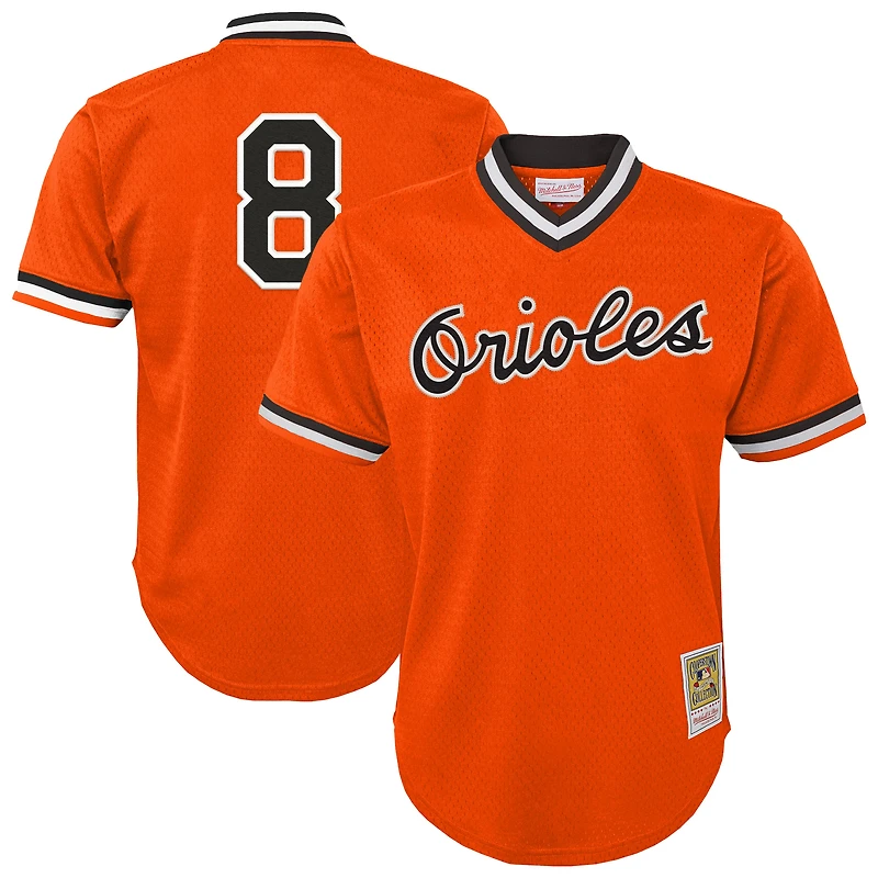 Toddler Mitchell & Ness Cal Ripken Jr. Orange Baltimore Orioles Throwback Mesh Batting Practice Jersey