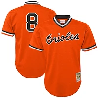 Toddler Mitchell & Ness Cal Ripken Jr. Orange Baltimore Orioles Throwback Mesh Batting Practice Jersey