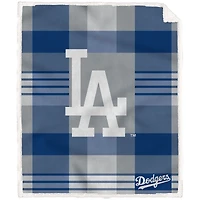 Pegasus Los Angeles Dodgers Pegasus 60" x 70" Plaid Steel Royal Plush Sherpa Blanket