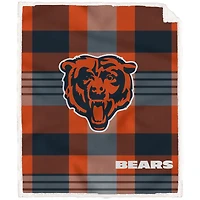 Pegasus Chicago Bears Pegasus 60" x 70" Plaid Steel Royal Plush Sherpa Blanket