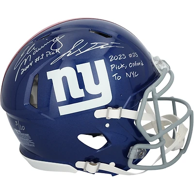 Eli Manning & Jaxson Dart New York Giants Autographed Riddell Speed Authentic Helmet with Multiple Inscriptions - Limited Edition of 10