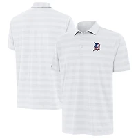 Men's Antigua White Detroit Tigers Tunnel Stars and Stipes Team Logo Polo
