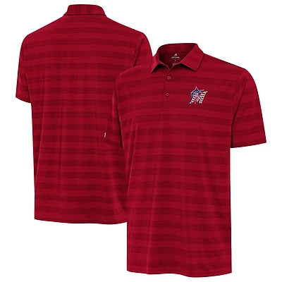 Men's Antigua Red Miami Marlins Tunnel Stars and Stipes Team Logo Polo