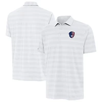 Men's Antigua White Milwaukee Brewers Tunnel Stars and Stipes Team Logo Polo