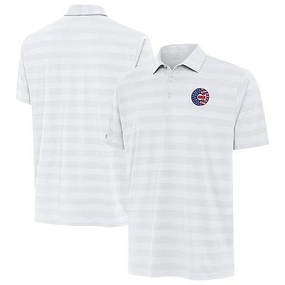 Men's Antigua White Chicago Cubs Tunnel Stars and Stipes Team Logo Polo