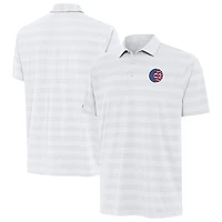 Men's Antigua White Chicago Cubs Tunnel Stars and Stipes Team Logo Polo