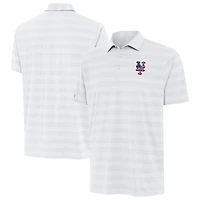 Men's Antigua White New York Mets Tunnel Stars and Stipes Team Logo Polo