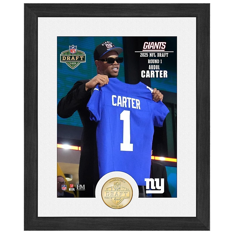 Highland Mint Abdul Carter New York Giants 2025 NFL Draft 13" x 16" Bronze Coin Photo Mint