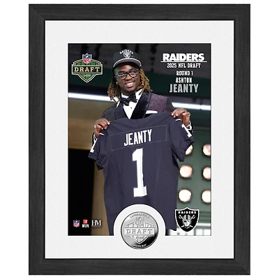 Highland Mint Ashton Jeanty Las Vegas Raiders 2025 NFL Draft 13" x 16" Silver Coin Photo Mint