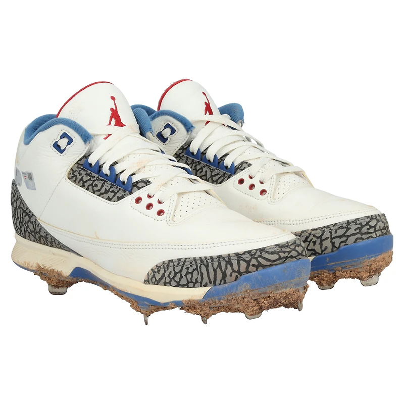 Mookie Betts Los Angeles Dodgers Game-Used White Jordan Brand Cleats vs. Colorado Rockies on April 15, 2025 - Jackie Robinson Day
