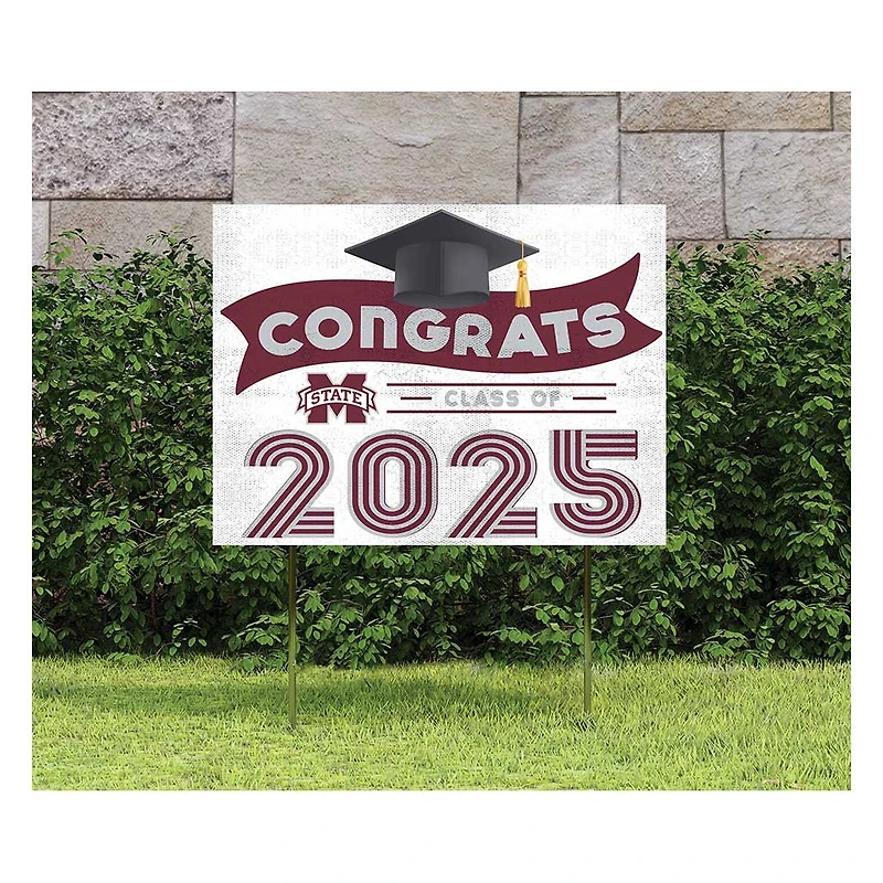 Mississippi State Bulldogs Class of 2025 18" x 24" Yard Sign with Stakes
