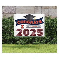 Illinois Fighting Illini Class of 2025 18" x 24" Yard Sign with Stakes