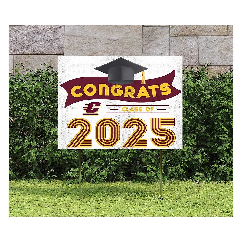 Central Michigan Chippewas Class of 2025 18" x 24" Yard Sign with Stakes