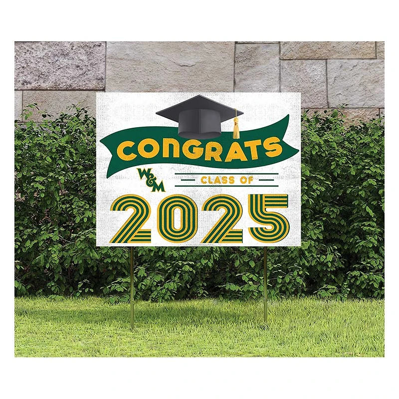 William & Mary Tribe Class of 2025 18" x 24" Yard Sign with Stakes