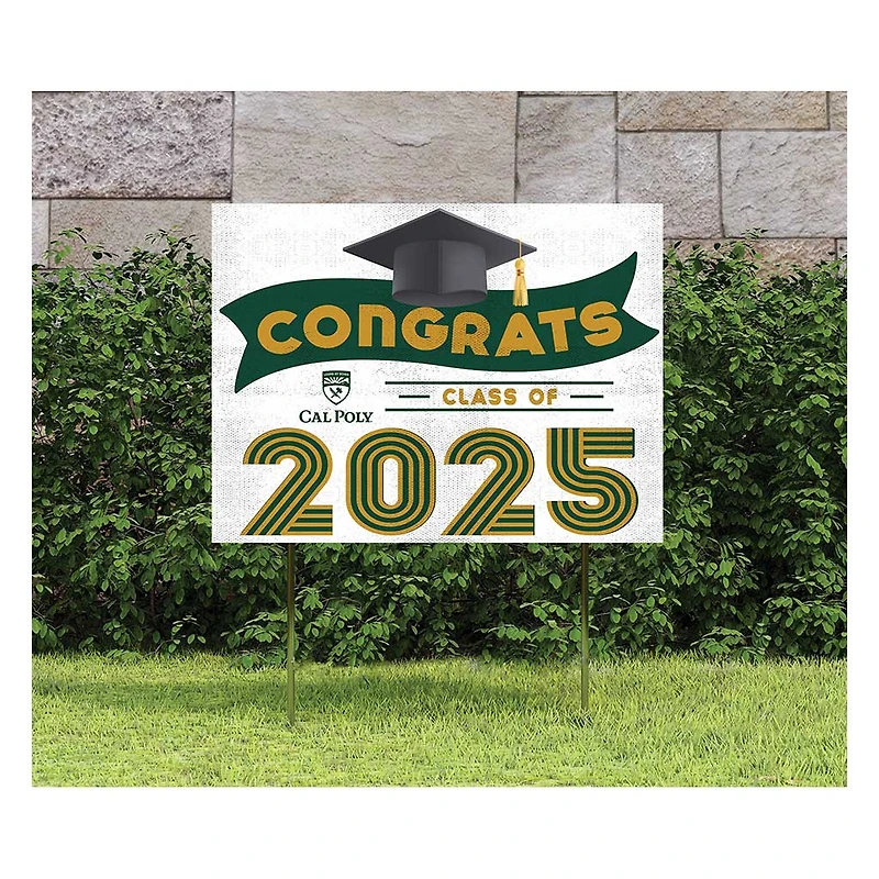 Cal Poly Mustangs Class of 2025 18" x 24" Yard Sign with Stakes