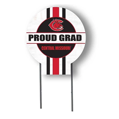 Central Missouri Mules Proud Grad 20" x 20" Circle Yard Sign with Stakes