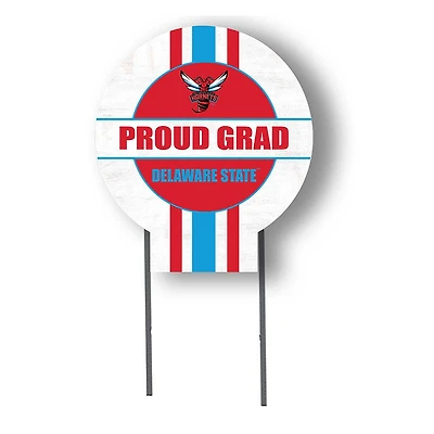 Delaware State Hornets Proud Grad 20" x 20" Circle Yard Sign with Stakes