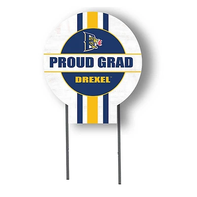 Drexel Dragons Proud Grad 20" x 20" Circle Yard Sign with Stakes