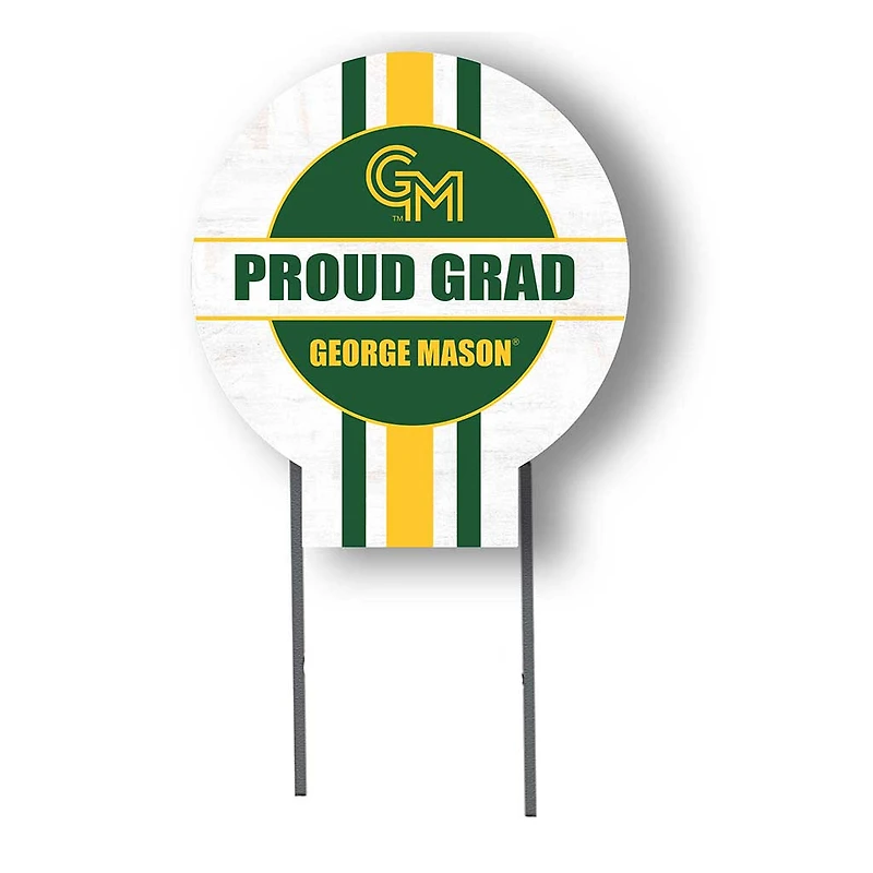 George Mason Patriots Proud Grad 20" x 20" Circle Yard Sign with Stakes